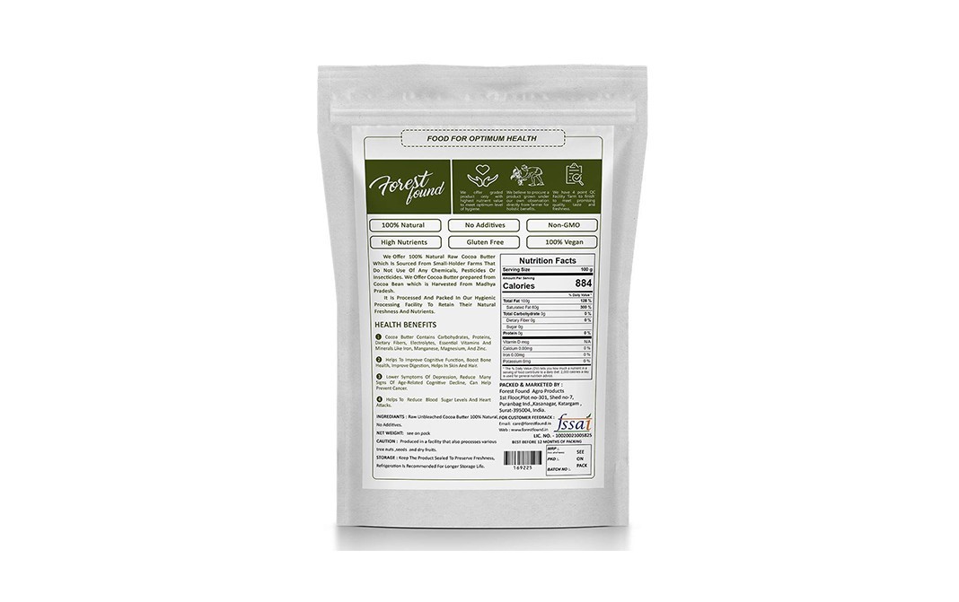 Forest Found Artisanal Cocoa Butter-    Pack  250 grams